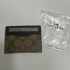 COACH コーチ カードケース 58110 qbtn2 タン/ブラック