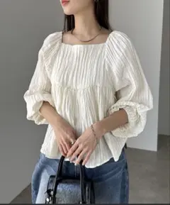 ペプラムトップス シャツ