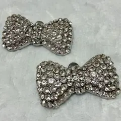 シューズクリップ　シューズアクセサリー　リボン　ラインストーン　2個セット