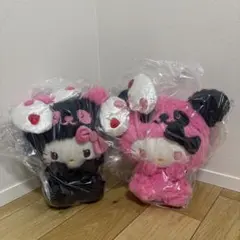 パンダ ハローキティ デコ盛れBIGぬいぐるみ　2種セット