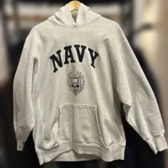 90s U.S. Navy Academy フーディ グレー　USA製RWタイプ