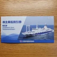 株主乗船割引券 2026年4月1日〜9月30日　2枚セットのサムネイル