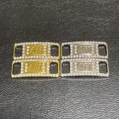 AF1 デュブレ 靴紐メタルタグ　ジルコニア　シルバー　ゴールド　セット