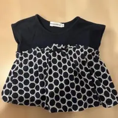 BeBe Petits Pois Vert ドット柄Tシャツ (90)