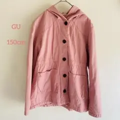 GU ピンク フード付き ジャケット 150 花柄裏地 可愛い 春 秋 アウター