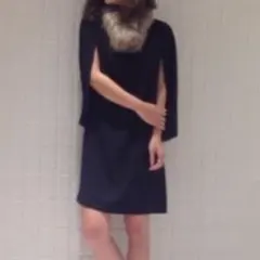 【31 Sons de mode】ポンチョ風サックワンピース　2次会　結婚式