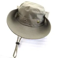 未使用・新品　アウトドアハット・サファリハット 濃いカーキ