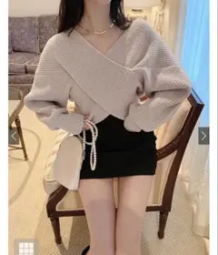 グレイル カシュクールニットトップス[mb1515]