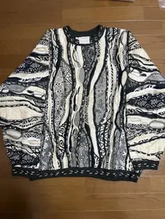 COOGI XL 多色抽象パターンセーター