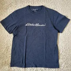 美品✨エディーバウアー❣️ティシャツ　半袖　ロゴプリント　古着　紺　メンズS 綿