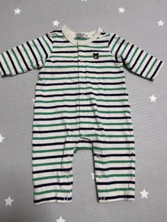 DOUBLE.B ストライプロンパース 70