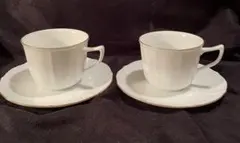 NORITAKEホワイト金縁カップ・ソーサー2個セット
