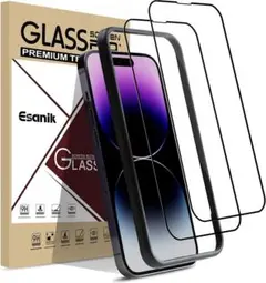残り僅か Esanik iPhone14 Pro用ガラスフ ルム 全面保護 21