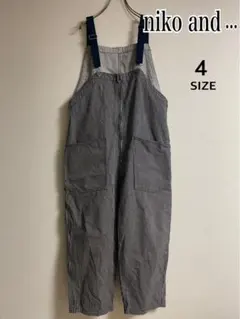 niko and ... ニコアンド オーバーオール デニム ヒッコリー 紺 白