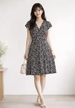 EGERIE エジェリ 花柄ワンピース フランス 美シルエット 上品 春夏