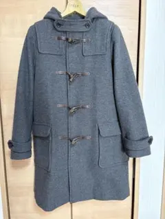 N. グレー ダッフルコート フード付き