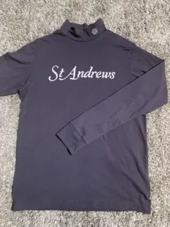 美品St Andrews セントアンドリュースモックネックシャツグレーLサイズ