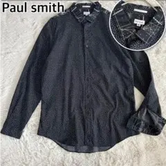 【大きいサイズ XL】ポールスミス 長袖シャツ 星座 星柄 天体 総柄 ブラック