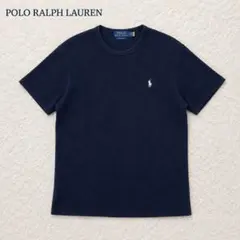 新品タグ付 ラルフローレン POLO半袖ケーブルニット 紺 ネイビー M