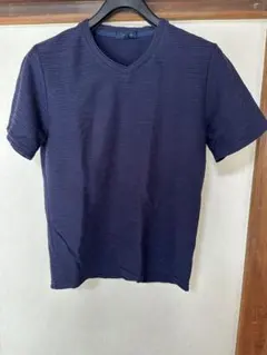 ネイビー Vネック Tシャツ L