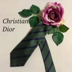 R577 新品未使用 ディオール ロゴ刺繍 ストライプ 高級感 ネクタイ メンズ