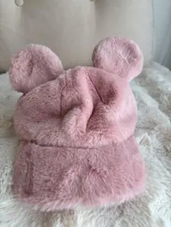 ディズニー ミッキー耳付きピンク帽子 57.5cm