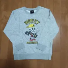 Hurley スカルデザイン 裏起毛トレーナー 150
