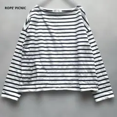 ROPE PICNIC ボーダー ブラック ホワイト長袖Tシャツ