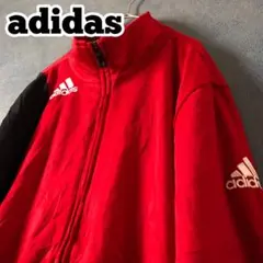 【★adidas×全刺繍】O レッド トラックジャケット 黒×赤 ジャージ 古着