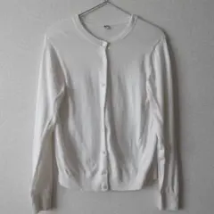 UNIQLO UVカットクルーネックカーディガン　ホワイト M ベーシック