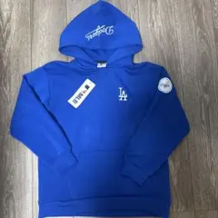 新品タグ付き　ドジャース　ブルー　パーカー　160 裏起毛