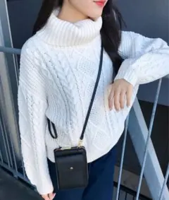 INGNI オフタートルケーブルニット