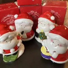 希少 昭和レトロ チムニーワールド 陶器製 置物 貯金箱 サンタ & エミリオ 昭和レトロ チムニーワールド トナカイ ぬいぐるみ エミリオ