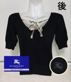 美品　☆Burberry☆ ロゴ刺繍トップス　ノバチェックバックリボン　38のサムネイル
