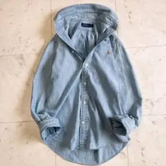 ポロラルフローレン シャンブレーシャツ XS 長袖 ワンポイント刺繍のサムネイル