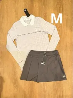 新品　adidasgolf M 長袖モックネック　スカート　セット　ホワイト 新品 adidasgolf M 長袖モックネック スカート セット ホワイト - メルカリ