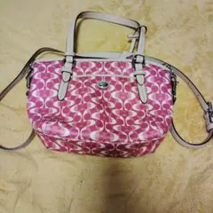 【美品】COACHピンク 2wayショルダーバッグ