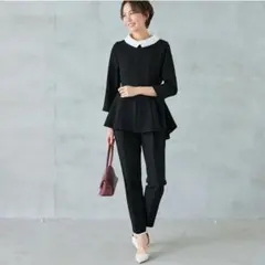RUIRUE BOUTIQUE　ペプラムトップスとパンツの2点セット　スーツ