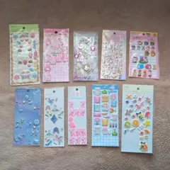 シール 10シートセット デコレーション用　 開封済　使用したものの残り