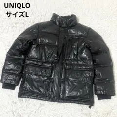 オールドUNIQLO プレミアムダウンジャケット L ブラック 光沢 Y2K