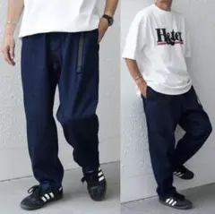 グラミチ SHIPS 別注 オーガニックコットンルーズテーパードデニム ネイビー