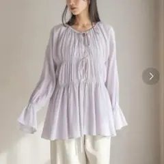 ヨウリュウシャーリングブラウスLS パープル　ローリーズファーム