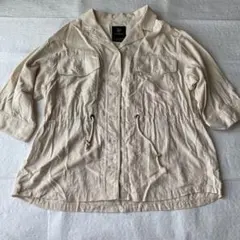 w closet ベージュ シャツジャケット 七分袖　綿100%のサムネイル