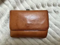 【値下げしました】genten がま口 折り財布 レザーウォレット