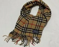 【美品】Burberry ノバチェック ラムウール100％マフラー