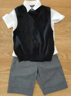 COMME CA ISM　ポロシャツ、グレーハーフパンツ、ベスト　3点セット