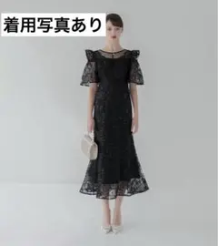LEJA フラワーレースシアーフリルマーメイドワンピースドレス - メルカリ