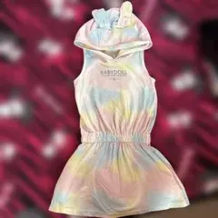 BABYDOLL タイダイ フード付きワンピース