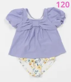 【新品】120cm プティマイン　パフスリーブ♡タンキニ　水着　セパレート