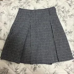 INGNIレディース チェック柄 プリーツミニスカート ベルト付き
